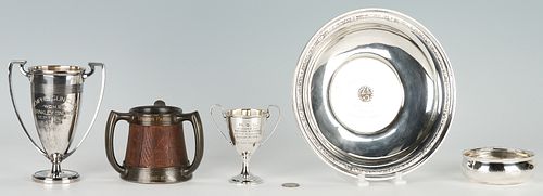 5 ANTIQUE TROPHIES INCL STERLING 386f66