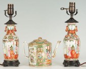 3 CHINESE FAMILLE ROSE PORCELAIN ITEMS,