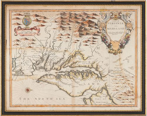 JOHN SPEED 1676 MAP OF VIRGINIA  38707a
