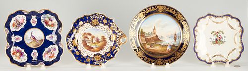 4 ENGLISH COBALT DISHES INCL  387480