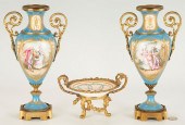 3 BRONZE MOUNTED FRENCH PORCELAIN ITEMS,