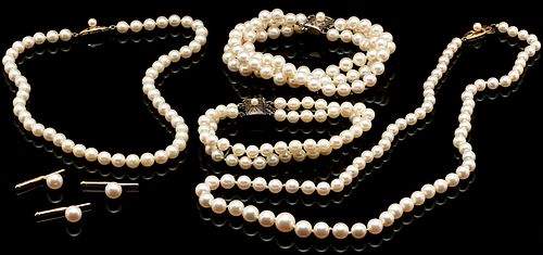 5 PEARL JEWELRY ITEMS INCL MIKIMOTO1st 38749a