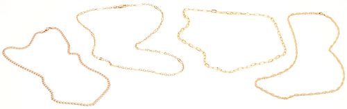 GROUP OF 4 YELLOW GOLD NECKLACES  3874ae