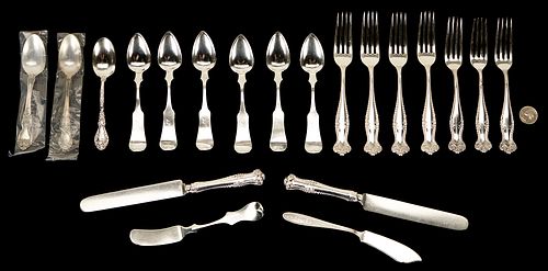 20 PCS. COIN & STERLING FLATWARE,