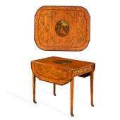 A GEORGE III PAINT DECORATED SATINWOOD 384fc7