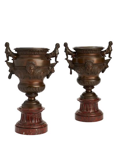 PAIR FRENCH EGYPTIAN REVIVAL BRONZE 385070