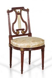 A LOUIS XVI STYLE SIDE CHAIR, PROBABLY