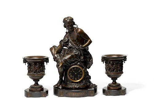 FRENCH BRONZE AND SLATE FIGURAL 3852a8