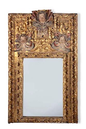A SPANISH BAROQUE GILT AND PAINTED 3853d3