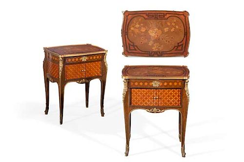 A PAIR OF FRENCH TABLES DE CHEVET,