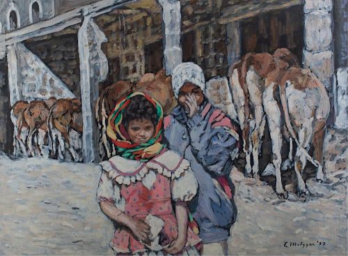 EVELYN METZGER CHILDREN WITH CATTLE 38576e