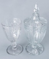 HEISEY GLASS FOOTED CELERY VASE & COMPOTE