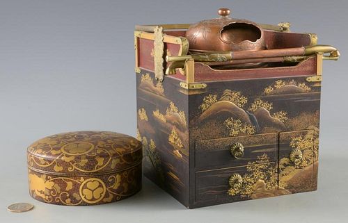 JAPANESE GOLD LACQUER TOBACCO BOX 3885b3