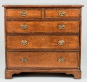 INLAID OAK CHEST OF DRAWERS, 18TH C.18th