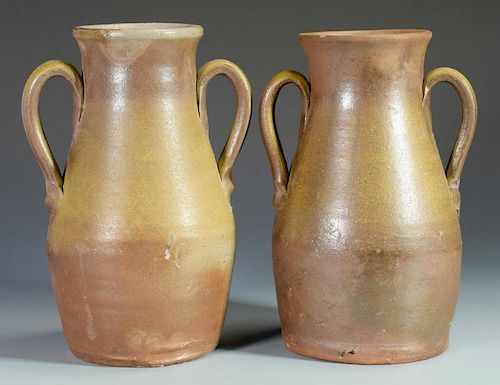 2 MIDDLE TN 2 HANDLED POTTERY JARS 388905