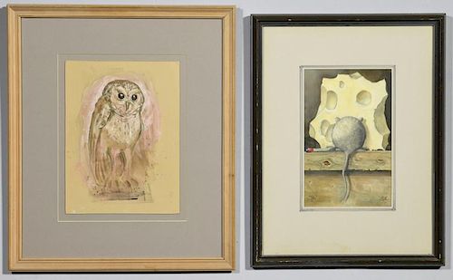 2 WERNER WILDNER WATERCOLORS MOUSE 388bdc