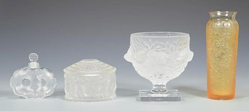 4 LALIQUE GLASS TABLE ITEMSGroup 388e06