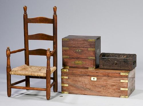19TH C TRAVEL BOXES WITH CHILD S 388ef0