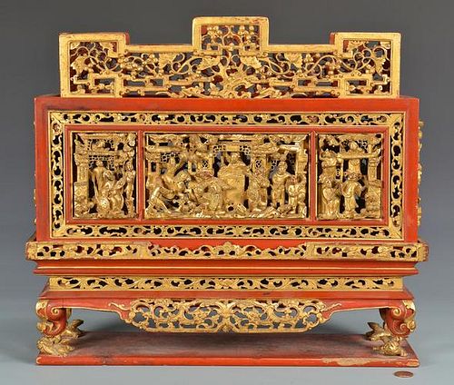 CHINESE GILT CARVED ALTAR OR SHRINEChinese 3891d2