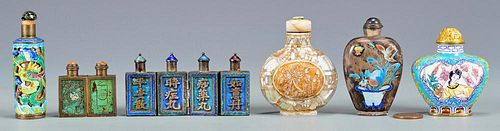 6 CHINESE SNUFF BOTTLES 5 METAL1st 3891d5