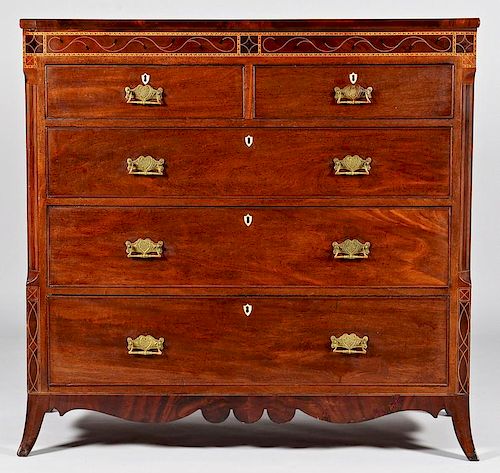 NEOCLASSICAL INLAID CHEST OR BUREAUGeorge 389235
