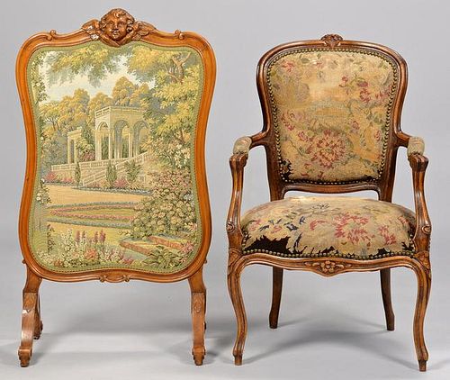 LOUIS XV STYLE FIRE SCREEN ARMCHAIRFrench 389379