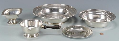 5 ITEMS STERLING SERVING PCS INCL 3894aa