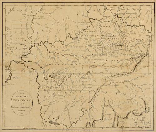 1794 MAP OF THE STATE OF KENTUCKY1794 389810