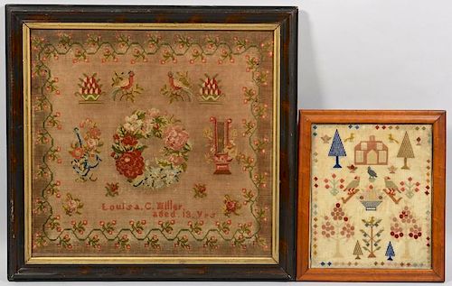 TWO 19TH C. SAMPLERS POSS NJTwo