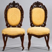 2 VICTORIAN LAMINATED ROSEWOOD CHAIRSNear