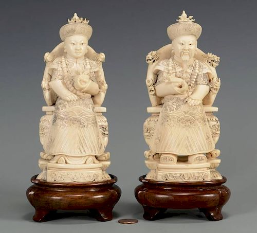 PR CHINESE CARVED IVORY FIGURES  389a9c