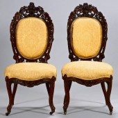 2 VICTORIAN LAMINATED ROSEWOOD CHAIRSNear