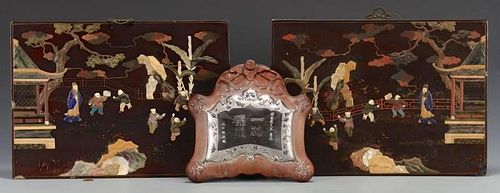 CHINESE INLAID PANELS SILVER 389bde
