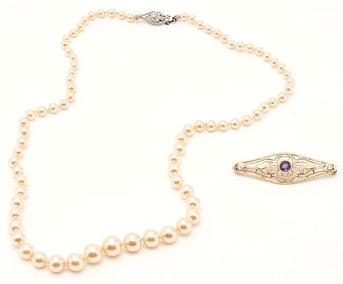 14K GRADUATED PEARL NECKLACE  387593