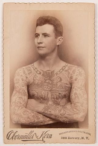 TATTOOED MAN SIDESHOW CABINET CARD Tattooed 387776