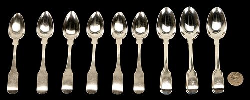 6 SAMUEL BELL COIN SILVER SPOONS 387846