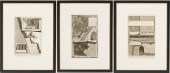 3 PIRANESI CLASSICAL ARCHITECTURAL ETCHINGS,
