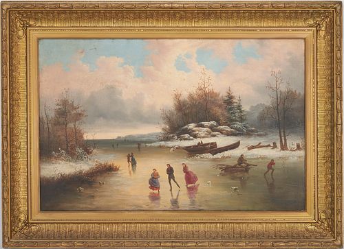LARGE WILLIAM FRERICHS O C PAINTING  3878a8