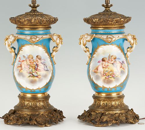 PAIR OF SEVRES STYLE PORCELAIN 3878e2