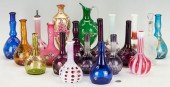 20 COLORED GLASS ITEMS, INCL. BARBER