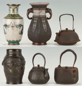 6 VESSELS, CHINESE VASES & JAPANESE