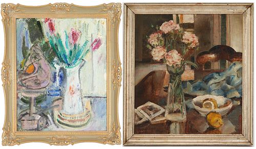 2 FLORAL O C STILL LIFE PAINTINGS  387eb6
