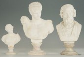 3 ITALIAN CLASSICAL MARBLE BUSTS, HOMER,