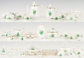 44 PCS. HEREND CHINESE BOUQUET GREEN