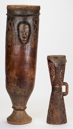 TWO AFRICAN DRUMSTwo African Drums  38b320