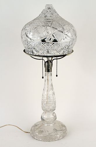 CUT CRYSTAL TWO LIGHT TABLE LAMP 38b3d6