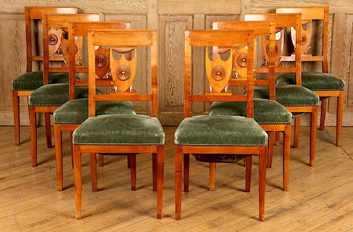 SET 8 FRENCH CHERY DINING CHAIRS 38b9ea