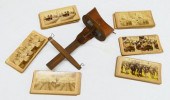 ANTIQUE WOODEN STEREOSCOPE SLIDE PICTURE