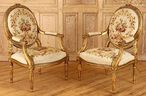 PAIR FRENCH LOUIS XVI STYLE CARVED