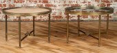 PAIR NEOCLASSICAL STYLE BRONZE END TABLES